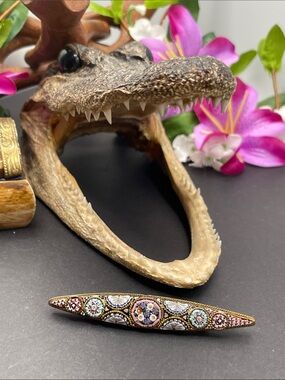 Micro mosaic floral brooch antique